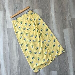 Capacity Floral Skirt Midi Wrap Yellow (small) vintage classic cottage cute